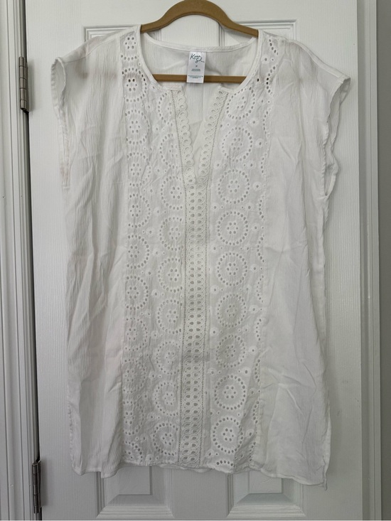 Kona Sol Other - Kona Sol White Eyelet Cover Up Tunic Women’s Medium Beach Swim Cover-Up